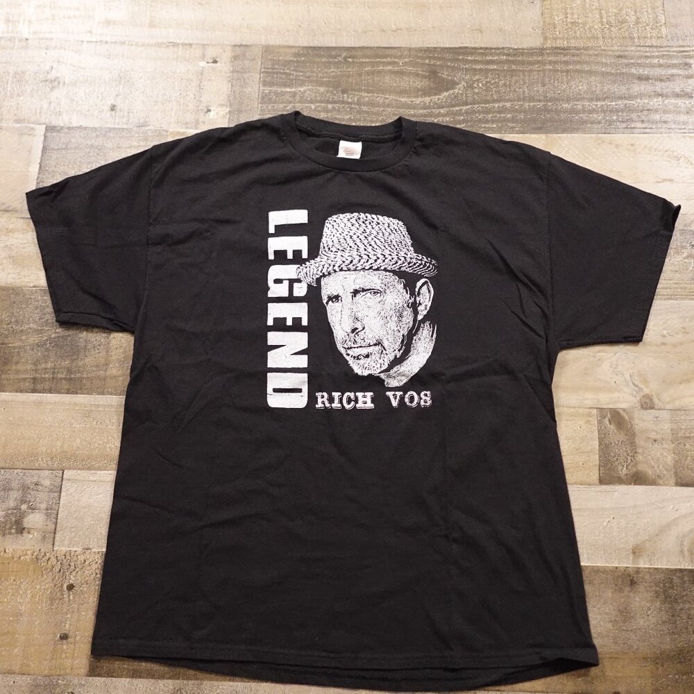 Legend‎ Rich Vos Graphic Tee XL Black Hanes 100% Cotton Comedian Merch